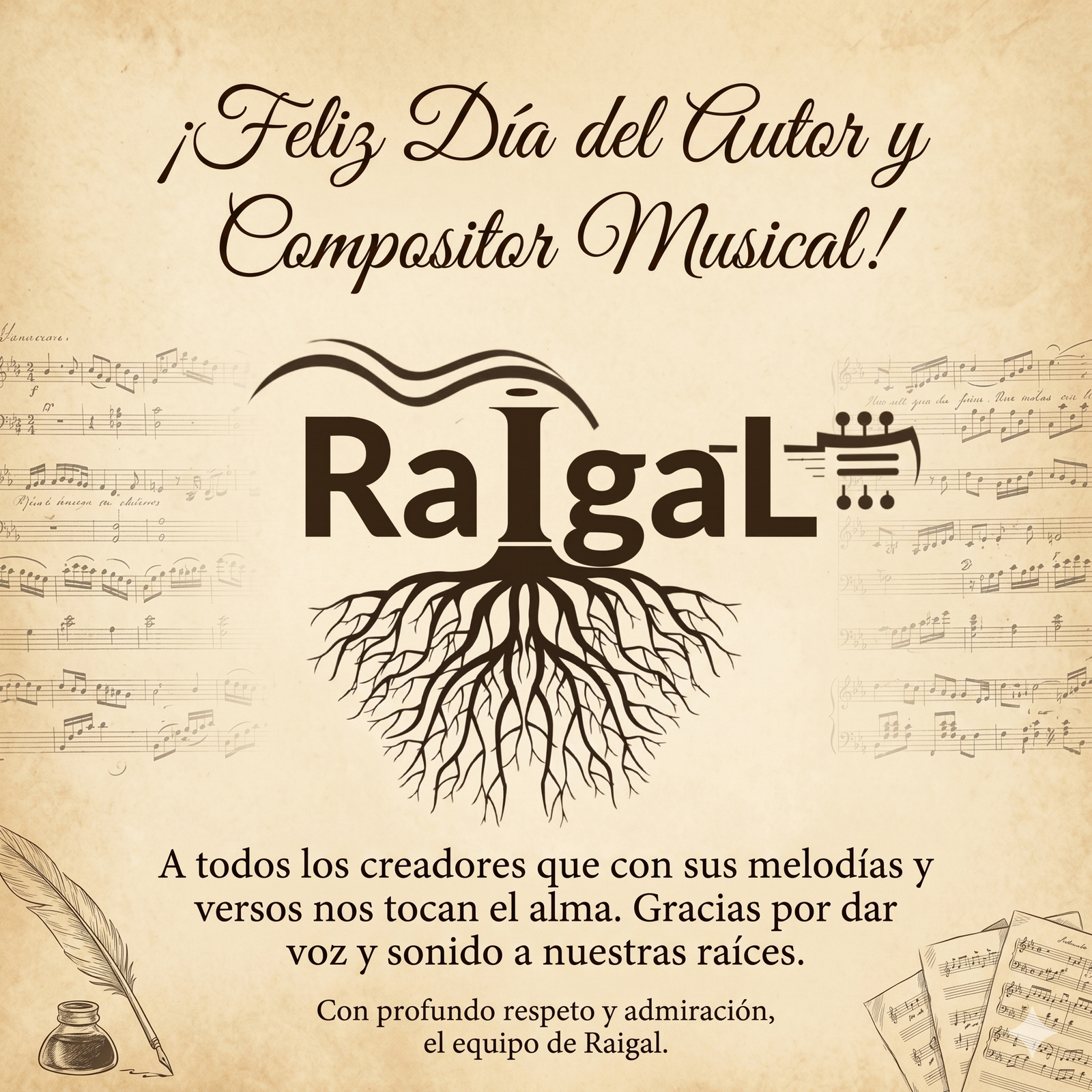 Raigal celebrando la música y la composición
